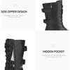 image:imageDREAM PAIRS Womens Mid Calf Builtin Wallet Pocket Lace up Military Combat BootsBlack