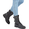 image:imageDREAM PAIRS Womens Mid Calf Builtin Wallet Pocket Lace up Military Combat BootsBlack