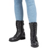image:imageDREAM PAIRS Womens Mid Calf Builtin Wallet Pocket Lace up Military Combat BootsBlack