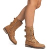 image:imageDREAM PAIRS Womens Mid Calf Builtin Wallet Pocket Lace up Military Combat BootsCamelpu