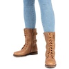 image:imageDREAM PAIRS Womens Mid Calf Builtin Wallet Pocket Lace up Military Combat BootsCamelpu