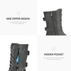 image:imageDREAM PAIRS Womens Mid Calf Builtin Wallet Pocket Lace up Military Combat BootsTerrangrey