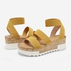 image:imageDREAM PAIRS Womens Open Toe Elastic Ankle Strap Casual Flatform Platform Wedges SandalsYellow