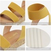 image:imageDREAM PAIRS Womens Open Toe Elastic Ankle Strap Casual Flatform Platform Wedges SandalsYellow