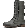 image:imageDREAM PAIRS Womens Mid Calf Builtin Wallet Pocket Lace up Military Combat BootsTerrangrey
