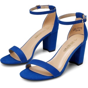 image:imageDREAM PAIRS Womens Chunky Block Heel Sandals Open Toe Ankle Strap Dress Shoes Comfortable Wedding Guest Heels for Party Prom and Formal EventsRoyalBlue