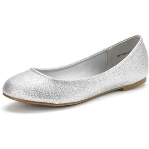 image:imageDREAM PAIRS Womens SoleSimple Ballerina Walking Flats ShoesSilverGlitter