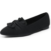 image:imageDREAM PAIRS Flats for Women Pointed Toe Knit Ballet Flats with Bow Foldable Comfortable Dress Shoes for Work Office Business Casual TravelBlack