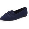 image:imageDREAM PAIRS Flats for Women Pointed Toe Knit Ballet Flats with Bow Foldable Comfortable Dress Shoes for Work Office Business Casual TravelNavy
