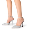 image:imageDREAM PAIRS High Heels for Women Closed Pointed Toe Dress Shoes for Women Ankle Strap Stiletto Heel Party Wedding Sexy Pump ShoesSilverglitter