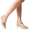 image:imageDREAM PAIRS Kitten Heels for Women Closed Toe Pointed Toe Low Heel Strappy Pumps Party Dance Wedding Dress Shoes for WomenGold