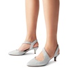 image:imageDREAM PAIRS Kitten Heels for Women Closed Toe Pointed Toe Low Heel Strappy Pumps Party Dance Wedding Dress Shoes for WomenSilver