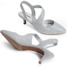 image:imageDREAM PAIRS Kitten Heels for Women Closed Toe Pointed Toe Low Heel Strappy Pumps Party Dance Wedding Dress Shoes for WomenSilver