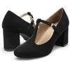 image:imageDREAM PAIRS Low Chunky Heels for Women TStrap Mary Jane Pumps Wedding Dress ShoesBlack