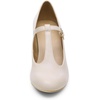 image:imageDREAM PAIRS Low Chunky Heels for Women TStrap Mary Jane Pumps Wedding Dress ShoesNudePu