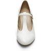 image:imageDREAM PAIRS Low Chunky Heels for Women TStrap Mary Jane Pumps Wedding Dress ShoesWhitePu