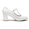 image:imageDREAM PAIRS Low Chunky Heels for Women TStrap Mary Jane Pumps Wedding Dress ShoesWhitePu