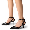 image:imageDREAM PAIRS Pointed Closed Toe Kitten Heels Stiletto Ankle Strap Womens Pumps Shoes for Women Wedding Party Dress SandalsBlackpu