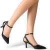 image:imageDREAM PAIRS Pointed Closed Toe Kitten Heels Stiletto Ankle Strap Womens Pumps Shoes for Women Wedding Party Dress SandalsBlackpu