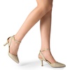 image:imageDREAM PAIRS Pointed Closed Toe Kitten Heels Stiletto Ankle Strap Womens Pumps Shoes for Women Wedding Party Dress SandalsGoldglitter
