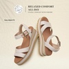 image:imageDREAM PAIRS Wedge Sandals for Women Espadrille Platform Sandals Open Toe Ankle Strap Low Wedges Heel Comfortable Sandals for SummerBeige