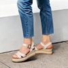 image:imageDREAM PAIRS Wedge Sandals for Women Espadrille Platform Sandals Open Toe Ankle Strap Low Wedges Heel Comfortable Sandals for SummerBeige