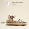 image:imageDREAM PAIRS Wedge Sandals for Women Espadrille Platform Sandals Open Toe Ankle Strap Low Wedges Heel Comfortable Sandals for SummerBeige