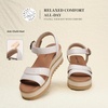 image:imageDREAM PAIRS Wedge Sandals for Women Espadrille Platform Sandals Open Toe Ankle Strap Low Wedges Heel Comfortable Sandals for SummerBeige