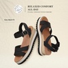 image:imageDREAM PAIRS Wedge Sandals for Women Espadrille Platform Sandals Open Toe Ankle Strap Low Wedges Heel Comfortable Sandals for SummerBlack
