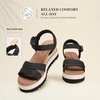 image:imageDREAM PAIRS Wedge Sandals for Women Espadrille Platform Sandals Open Toe Ankle Strap Low Wedges Heel Comfortable Sandals for SummerBlack