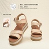 image:imageDREAM PAIRS Wedge Sandals for Women Espadrille Platform Sandals Open Toe Ankle Strap Low Wedges Heel Comfortable Sandals for SummerNatural