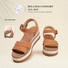 image:imageDREAM PAIRS Wedge Sandals for Women Espadrille Platform Sandals Open Toe Ankle Strap Low Wedges Heel Comfortable Sandals for SummerTan