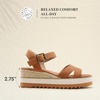 image:imageDREAM PAIRS Wedge Sandals for Women Espadrille Platform Sandals Open Toe Ankle Strap Low Wedges Heel Comfortable Sandals for SummerTan