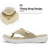 image:imageDREAM PAIRS Womens Arch Support Soft Cushion Flip Flops Thong SandalsBeige