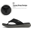 image:imageDREAM PAIRS Womens Arch Support Soft Cushion Flip Flops Thong SandalsBlackGrey