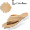 image:imageDREAM PAIRS Womens Arch Support Soft Cushion Flip Flops Thong SandalsKhakiknit
