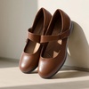 image:imageDREAM PAIRS Womens Ballet Mary Jane Flats Comfortable Business Office Dress Shoes for Women Dressy and Work with Ankle StrapBrown