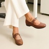 image:imageDREAM PAIRS Womens Ballet Mary Jane Flats Comfortable Business Office Dress Shoes for Women Dressy and Work with Ankle StrapBrown