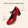 image:imageDREAM PAIRS Womens Chunky Low Block Heels Mary Jane Closed Toe Work Pumps Comfortable Round Toe Dress Wedding Shoes EDENIARedpat