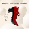 image:imageDREAM PAIRS Womens Chunky Low Block Heels Mary Jane Closed Toe Work Pumps Comfortable Round Toe Dress Wedding Shoes EDENIARedpat