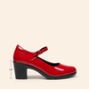 image:imageDREAM PAIRS Womens Chunky Low Block Heels Mary Jane Closed Toe Work Pumps Comfortable Round Toe Dress Wedding Shoes EDENIARedpat