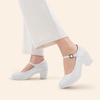 image:imageDREAM PAIRS Womens Chunky Low Block Heels Mary Jane Closed Toe Work Pumps Comfortable Round Toe Dress Wedding Shoes EDENIAWhite