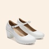 image:imageDREAM PAIRS Womens Chunky Low Block Heels Mary Jane Closed Toe Work Pumps Comfortable Round Toe Dress Wedding Shoes EDENIAWhite