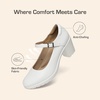 image:imageDREAM PAIRS Womens Chunky Low Block Heels Mary Jane Closed Toe Work Pumps Comfortable Round Toe Dress Wedding Shoes EDENIAWhite