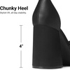 image:imageDREAM PAIRS Womens Chunky Platform High Heels Closed Toe Block Ankle Strap Dress Wedding Party Pumps ShoesBlacksatin