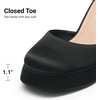 image:imageDREAM PAIRS Womens Chunky Platform High Heels Closed Toe Block Ankle Strap Dress Wedding Party Pumps ShoesBlacksatin