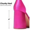 image:imageDREAM PAIRS Womens Chunky Platform High Heels Closed Toe Block Ankle Strap Dress Wedding Party Pumps ShoesHot Pinksatin