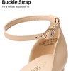 image:imageDREAM PAIRS Womens Chunky Platform High Heels Closed Toe Block Ankle Strap Dress Wedding Party Pumps ShoesNudepu
