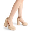 image:imageDREAM PAIRS Womens Chunky Platform High Heels Closed Toe Block Ankle Strap Dress Wedding Party Pumps ShoesNudepu