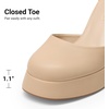 image:imageDREAM PAIRS Womens Chunky Platform High Heels Closed Toe Block Ankle Strap Dress Wedding Party Pumps ShoesNudepu